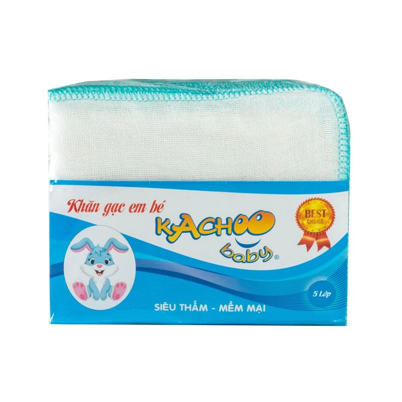 Set 10 cái khăn sữa cotton KACHOOBABY 5 lớp 26x31 cm - Màu ngẫu nhiên 12