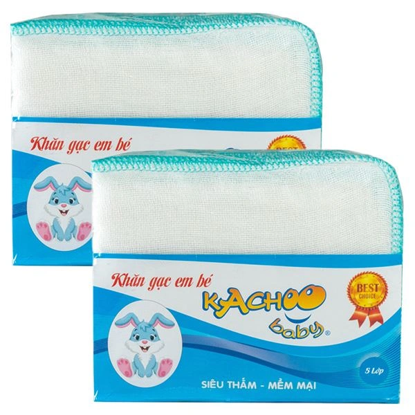 Combo 2 set 10 cái khăn sữa cotton KACHOOBABY 5 lớp 26x31 cm - Màu ngẫu nhiên 1