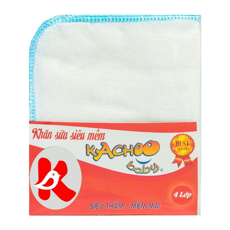 Combo 2 gói khăn sữa cotton KACHOOBABY 4 lớp 24x28 cm - Màu ngẫu nhiên 2