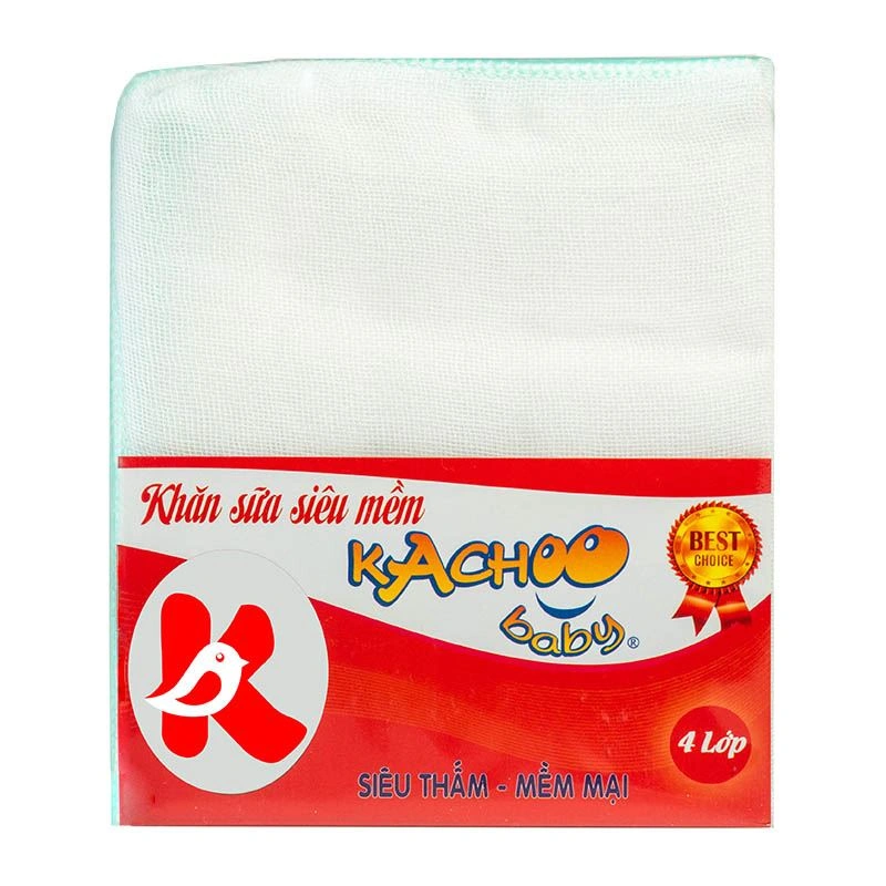 Combo 2 gói khăn sữa cotton KACHOOBABY 4 lớp 24x28 cm - Màu ngẫu nhiên 6