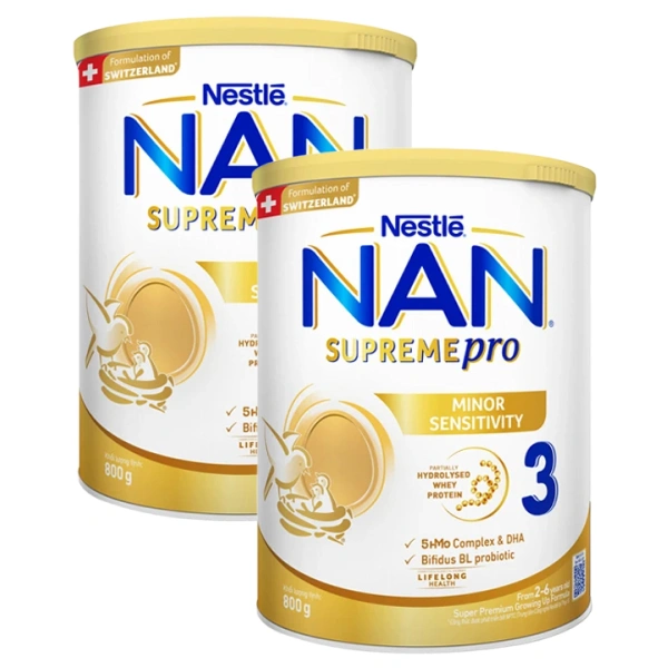 Combo 2 sữa bột NAN Supremepro số 3 800g (2 - 6 tuổi) hỗ trợ trẻ có cơ địa mẫn cảm 1