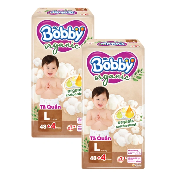 Combo 2 tã quần Bobby Organic size L