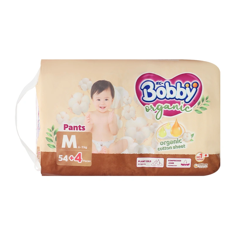 Tã quần Bobby Organic size M 54 + 4 miếng (6 - 11 kg) 16