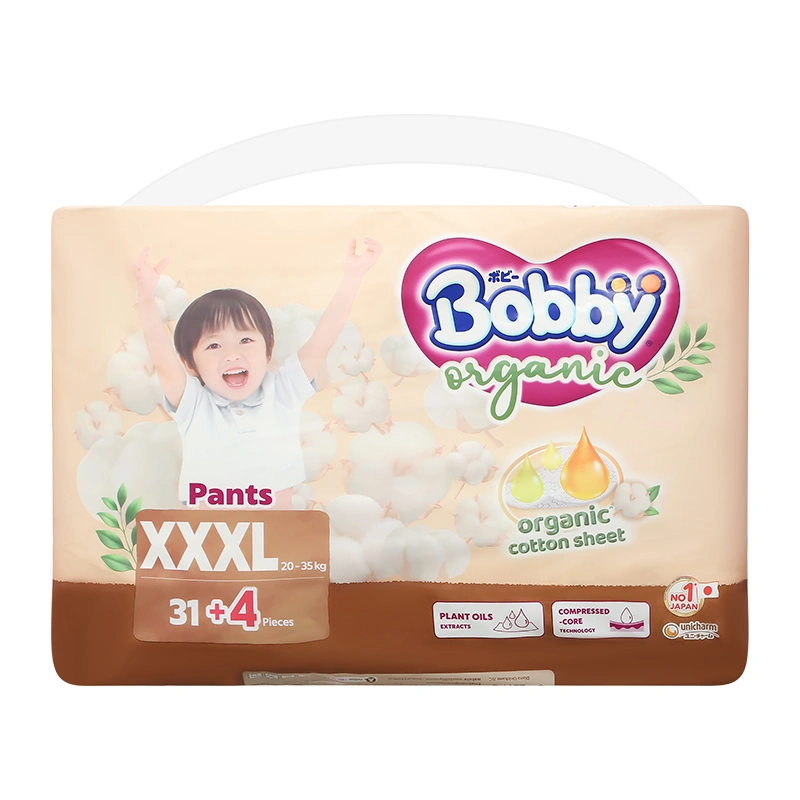 Tã quần Bobby Organic size XXXL 31 + 4 miếng (20 - 35 kg) 16