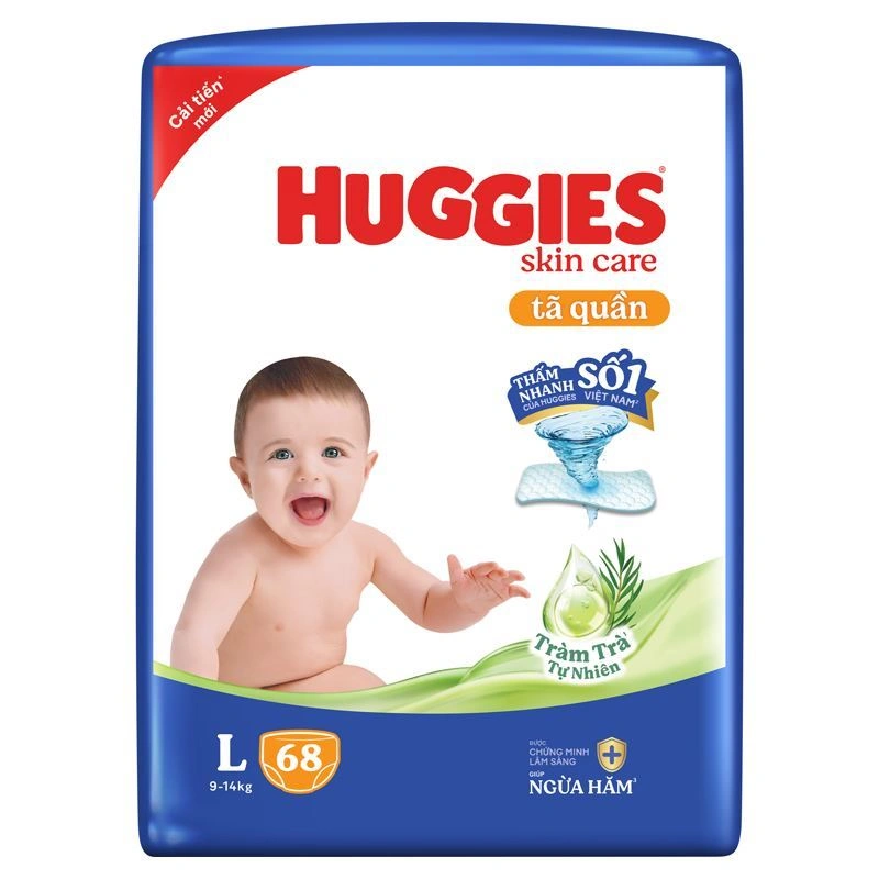Combo 2 tã quần Huggies Skincare size L 68 miếng/bịch (9 - 14 kg) - Giao bao bì ngẫu nhiên 3
