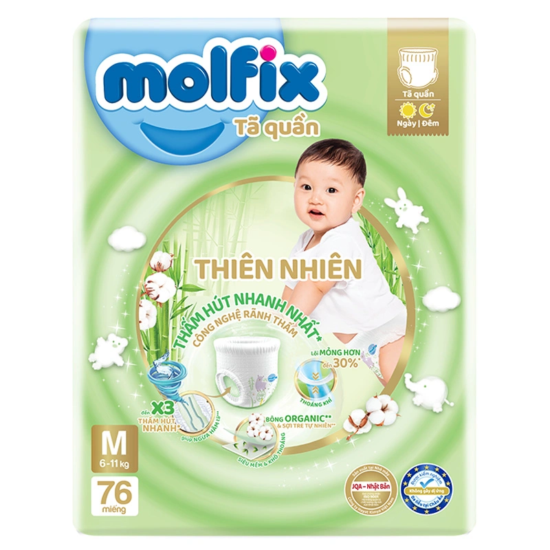 Tã quần Molfix thiên nhiên size M 76 miếng (6 - 11 kg) 27
