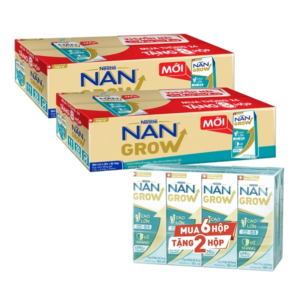 Lốc 6 + 2 hộp sữa pha sẵn Nestlé NAN Grow 180 ml (từ 1 tuổi) 19
