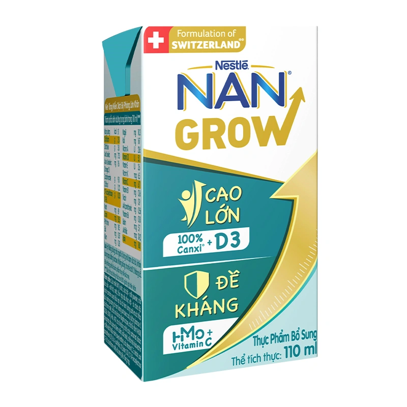 Lốc 4 hộp sữa pha sẵn Nestlé NAN Grow 110 ml (từ 1 tuổi) 20