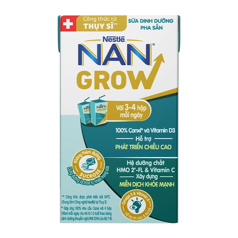 Lốc 4 hộp sữa pha sẵn Nestlé NAN Grow 110 ml (từ 1 tuổi) 22