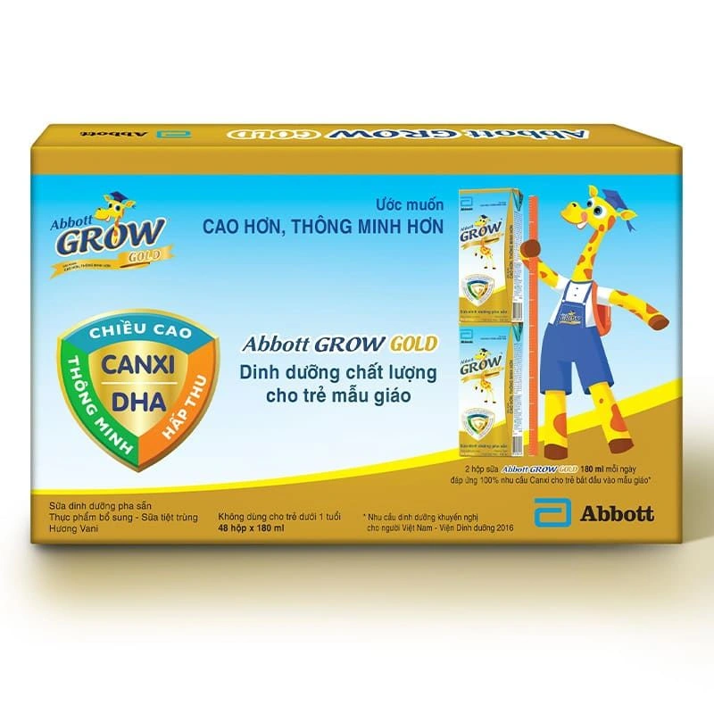 Thùng 48 hộp sữa pha sẵn Abbott Grow Gold hương vani 180 ml (từ 1 tuổi) 11