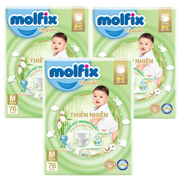Combo 3 tã quần Molfix size M