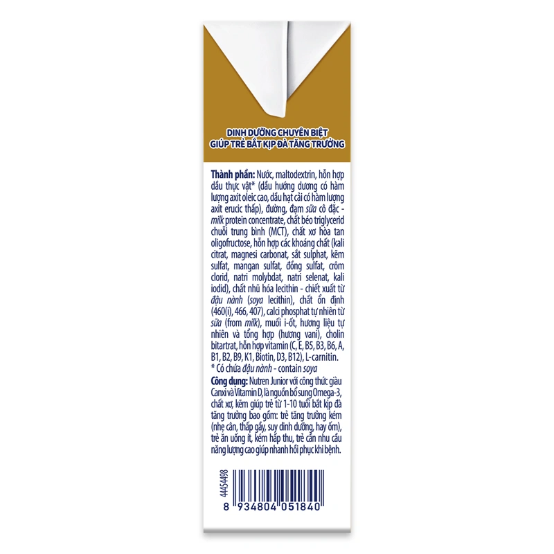 Lốc 4 hộp sữa pha sẵn Nutren Junior hương vani 180 ml (1 - 10 tuổi) 27