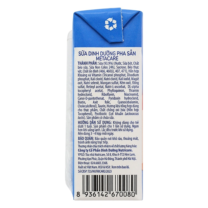 Combo 3 thùng 48 hộp sữa non pha sẵn MetaCare Eco 110 ml (từ 1 tuổi) 11