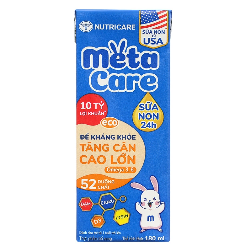 Combo 3 thùng 48 hộp sữa non pha sẵn MetaCare Eco 180 ml (từ 1 tuổi) 8