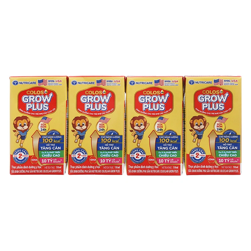 Lốc 4 hộp sữa pha sẵn Nutricare Colos 24h Grow Plus 110 ml (từ 1 tuổi) 34
