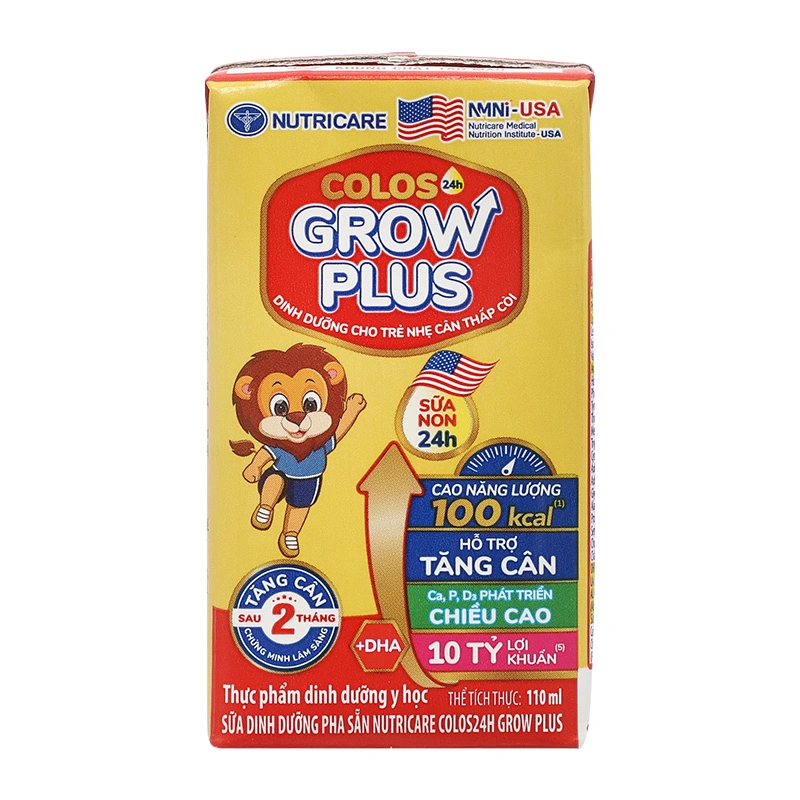 Lốc 4 hộp sữa pha sẵn Nutricare Colos 24h Grow Plus 110 ml (từ 1 tuổi) 37