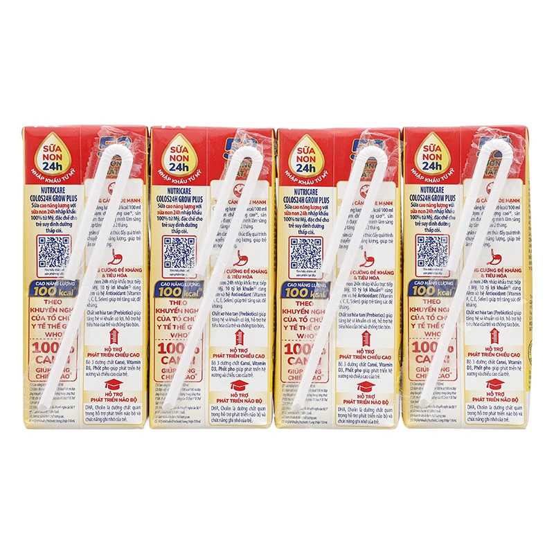 Lốc 4 hộp sữa pha sẵn Nutricare Colos 24h Grow Plus 180 ml (từ 1 tuổi) 35