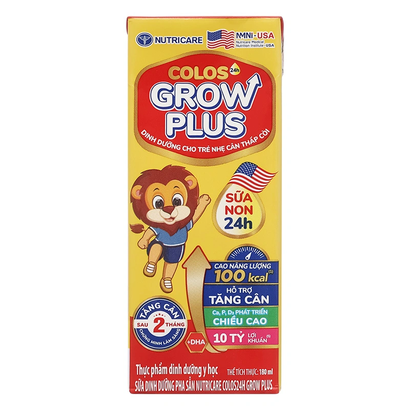 Lốc 4 hộp sữa pha sẵn Nutricare Colos 24h Grow Plus 180 ml (từ 1 tuổi) 37