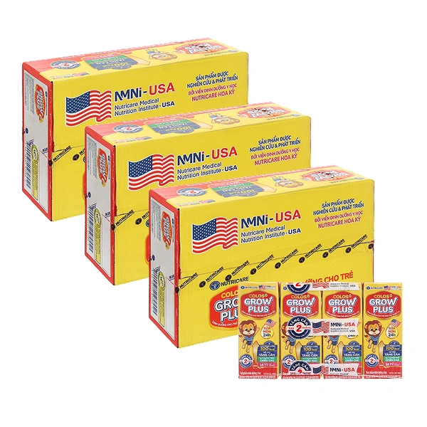 Combo 3 thùng 48 hộp sữa pha sẵn Nutricare Colos 24h Grow Plus