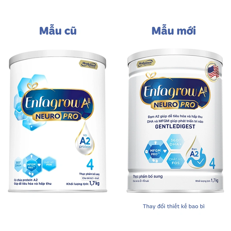 Sữa bột Enfagrow A2 Neuropro số 4 (đạm quý A2) 1.7 kg (3 - 6 tuổi) - Giao bao bì ngẫu nhiên 13