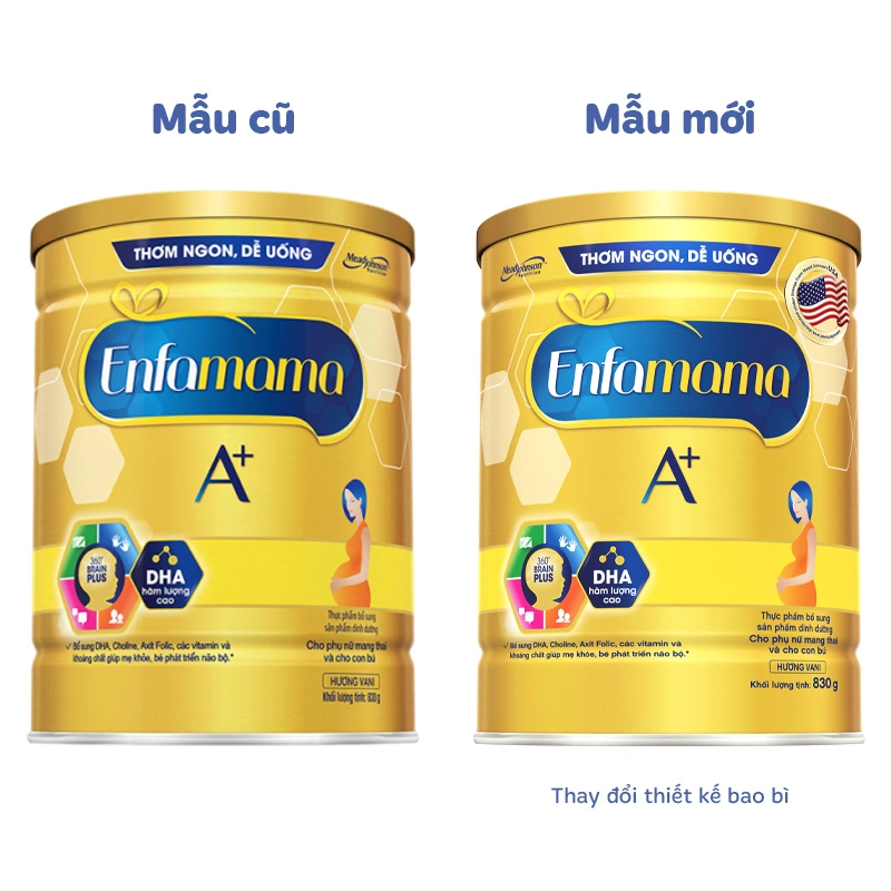 Combo 4 sữa bầu Enfamama A+ 360° Brain Plus hương vani 830g 2