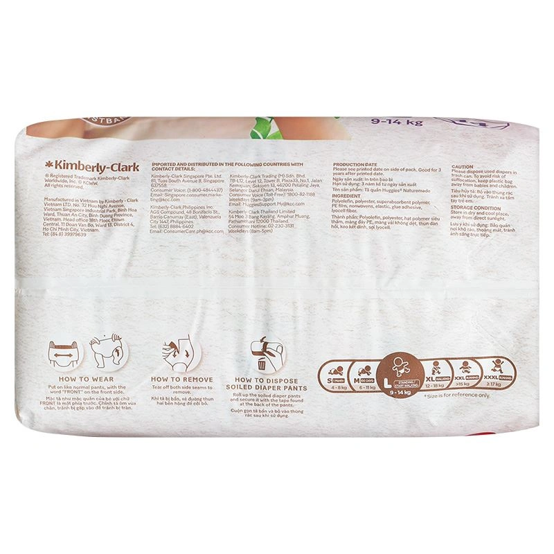 Combo 4 tã quần Huggies Nature made size L 44 miếng/bịch (9 - 14 kg) 6