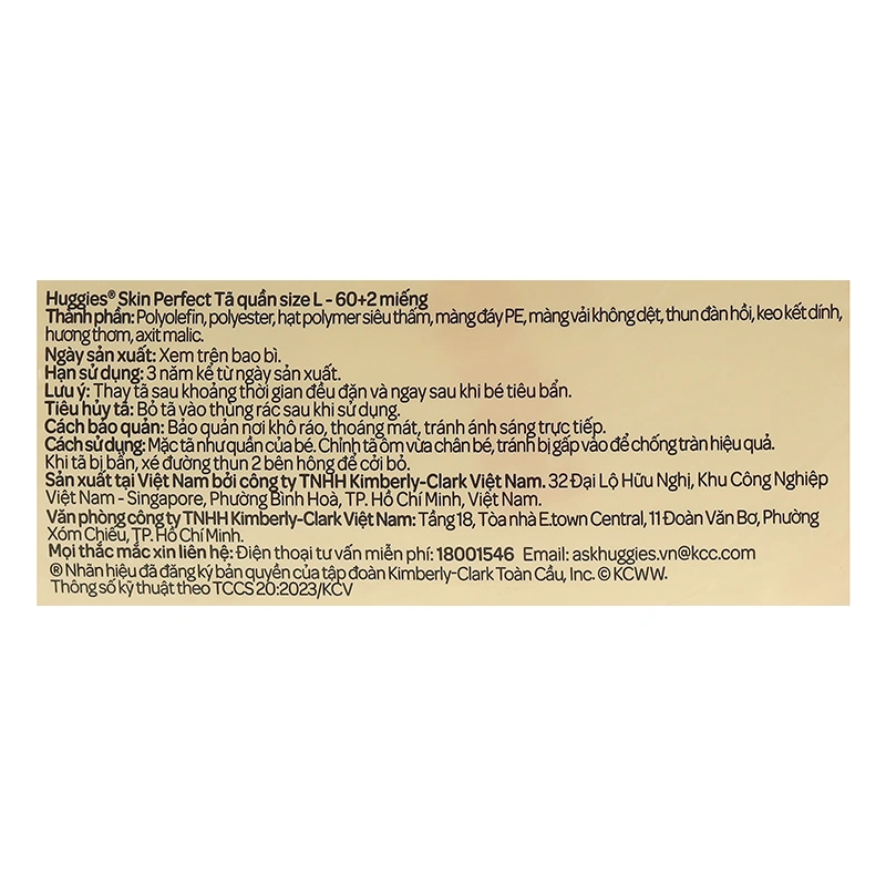 Combo 4 tã quần Huggies Skin Perfect size L 60 miếng/bịch (9 - 14 kg) - Giao bao bì cộng miếng ngẫu nhiên 15