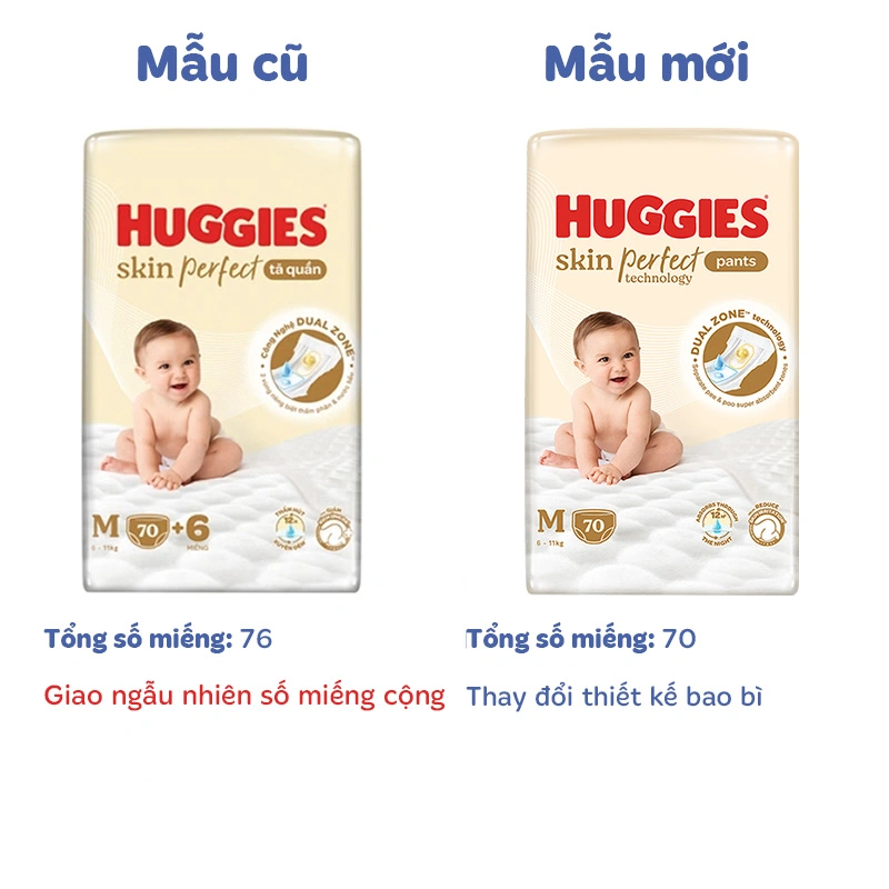 Tã quần Huggies Skin Perfect size XL 52 (12 - 17 kg) - Giao bao bì cộng miếng ngẫu nhiên 15