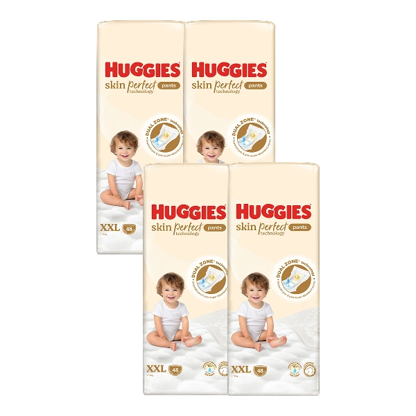 Combo 4 tã quần Huggies Skin Perfect size XXL - Giao bao bì cộng miếng ngẫu nhiên