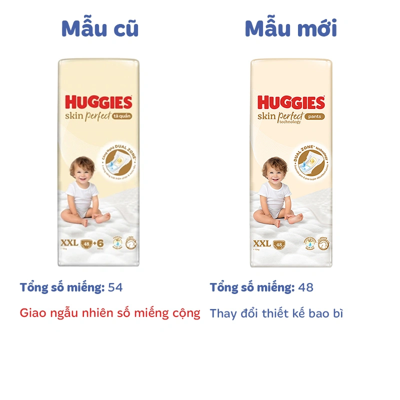 Tã quần Huggies Skin Perfect size XL 52 (12 - 17 kg) - Giao bao bì cộng miếng ngẫu nhiên 41