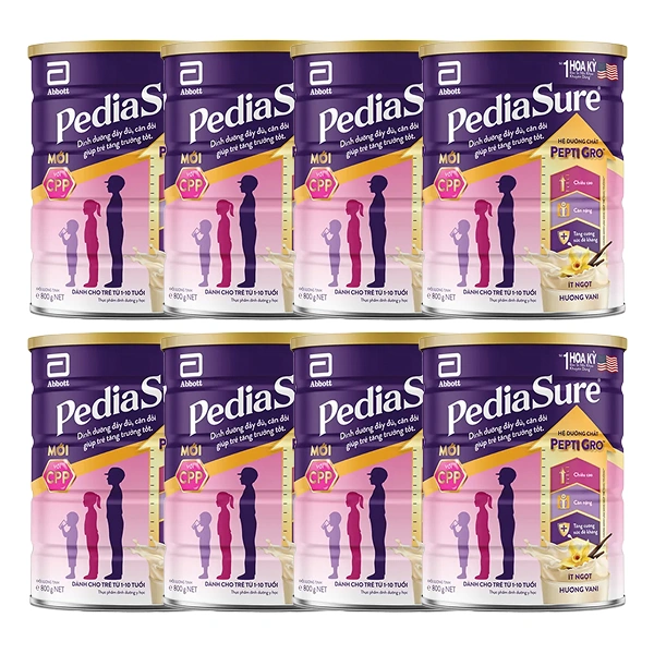 Combo 8 hộp sữa bột Abbott PediaSure BA hương vani 800g (1 - 10 tuổi) 1