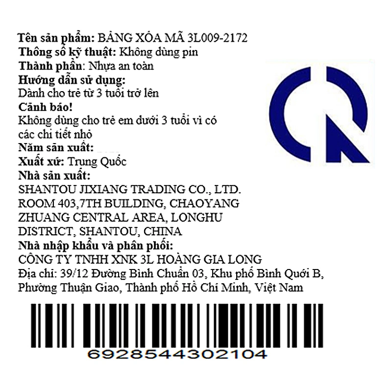 Đồ chơi bảng vẽ tự xóa 3L 009-2172 12