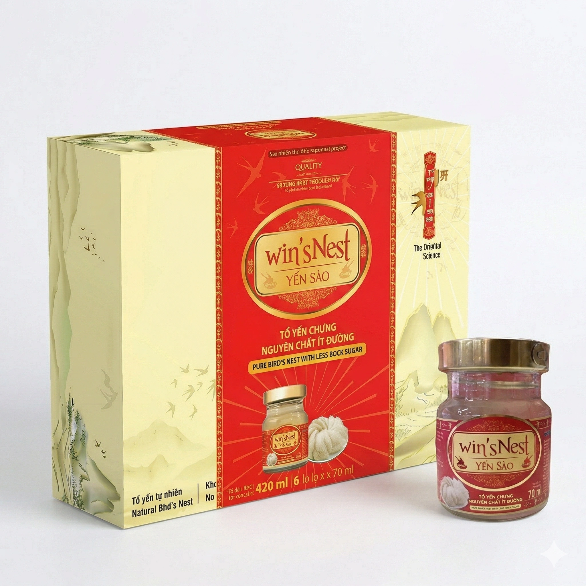 Hộp 6 hũ nước yến sào ít đường Win'sNest 70 ml