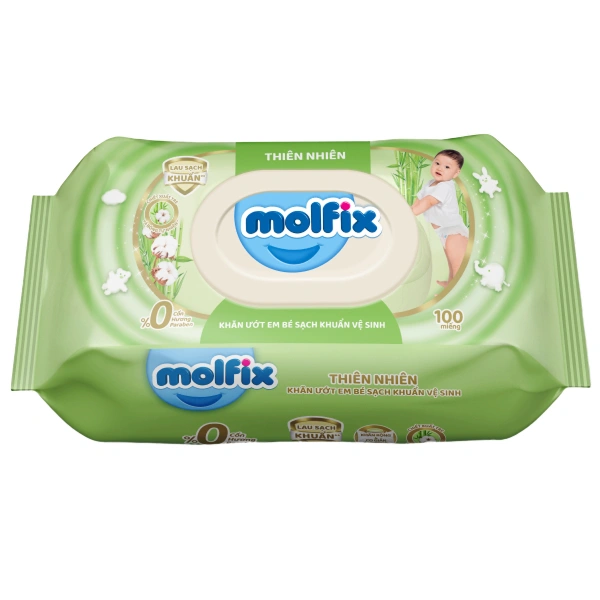 Khăn ướt Molfix sạch khuẩn vệ sinh