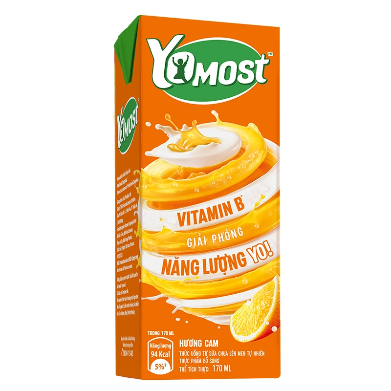 Lốc 4 hộp sữa chua uống tiệt trùng Yomost vị cam 170 ml (từ 2 tuổi) - Giao bao bì ngẫu nhiên 3