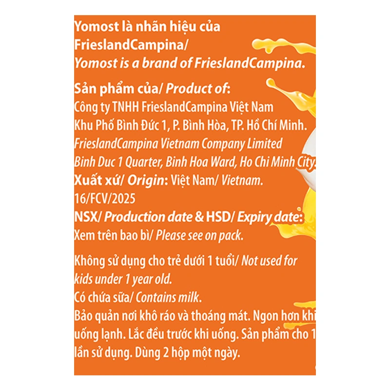 Lốc 4 hộp sữa chua uống tiệt trùng Yomost vị cam 170 ml (từ 2 tuổi) - Giao bao bì ngẫu nhiên 6
