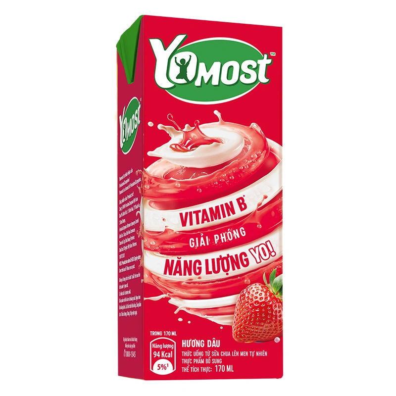 Thùng 48 hộp sữa chua uống tiệt trùng Yomost vị dâu 170 ml (từ 2 tuổi) - Giao bao bì ngẫu nhiên 10