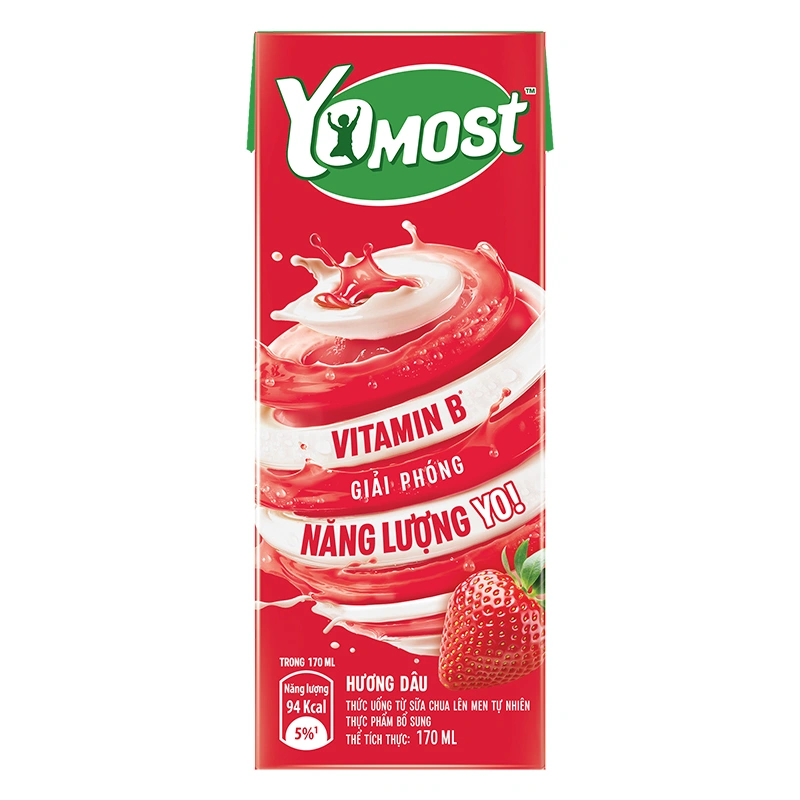 Thùng 48 hộp sữa chua uống tiệt trùng Yomost vị dâu 170 ml (từ 2 tuổi) - Giao bao bì ngẫu nhiên 11