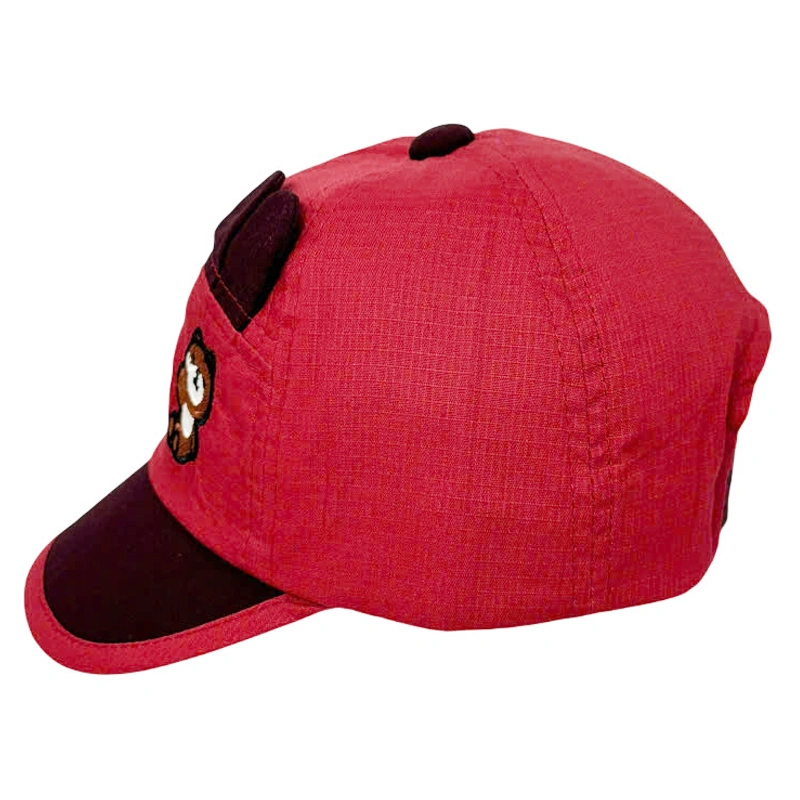 Nón kết cho bé Duy Ngọc 2660 gấu nâu màu đỏ 2