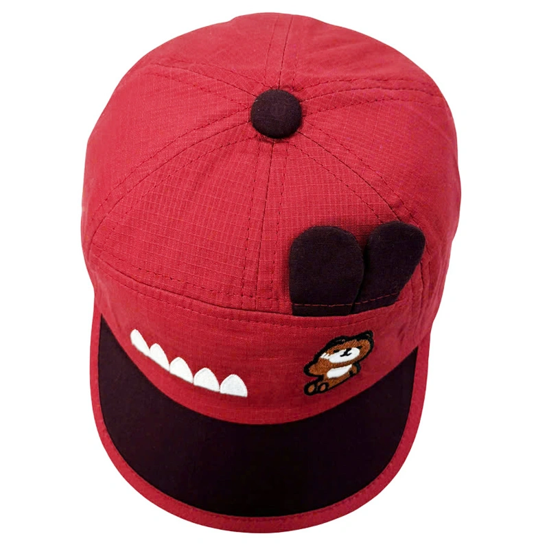 Nón kết cho bé Duy Ngọc 2660 gấu nâu màu đỏ 5