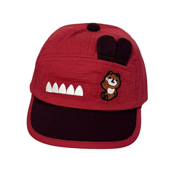 Nón kết cho bé Duy Ngọc 2660 gấu nâu màu đỏ 1