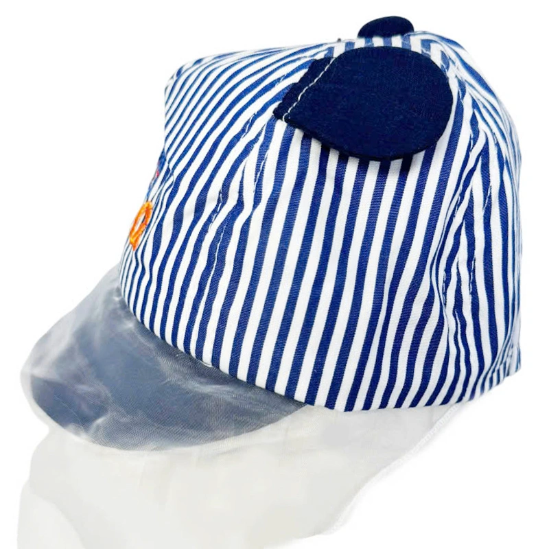 Nón kết cho bé Duy Ngọc 2707 kèm khăn sọc gấu màu xanh dương đậm 2