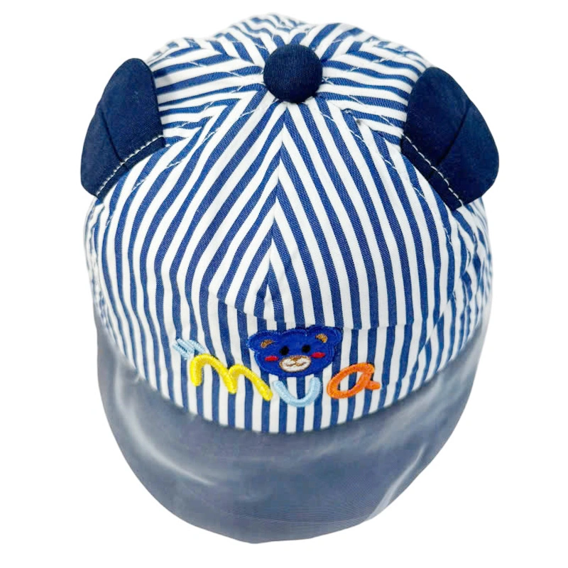Nón kết cho bé Duy Ngọc 2707 kèm khăn sọc gấu màu xanh dương đậm 4