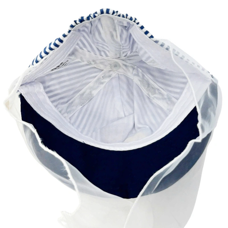 Nón kết cho bé Duy Ngọc 2707 kèm khăn sọc gấu màu xanh dương đậm 6