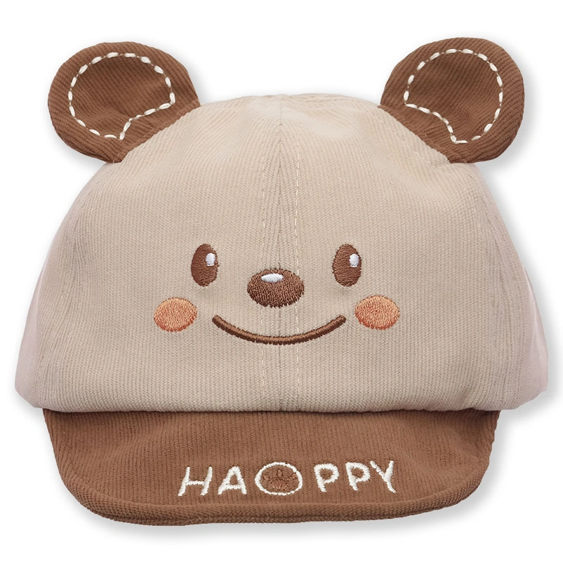 Nón kết cho bé TOP KIDS gấu cười màu nâu 2