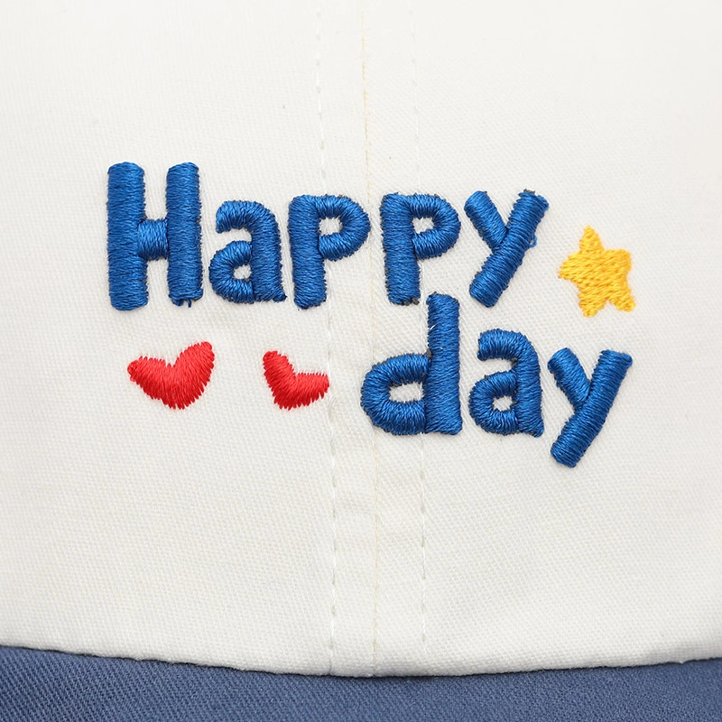 Nón kết cho bé TOP KIDS thêu Happy Day màu xanh dương 5