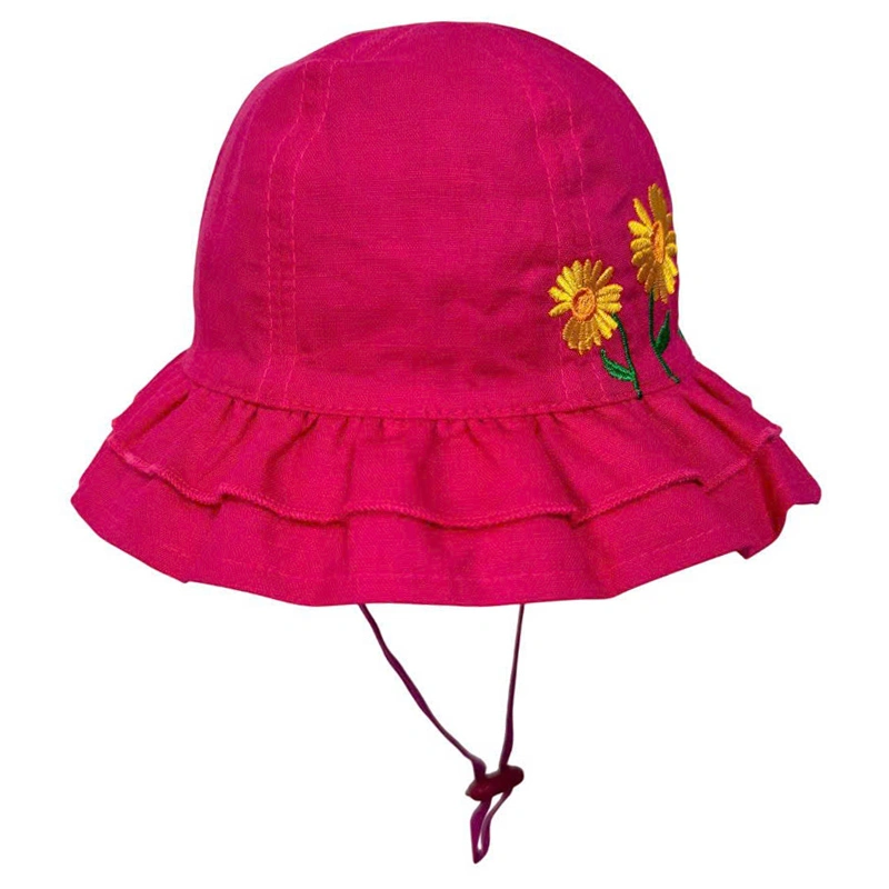 Nón vành cho bé Duy Ngọc vành nhún hoa hướng dương màu hồng đậm 3