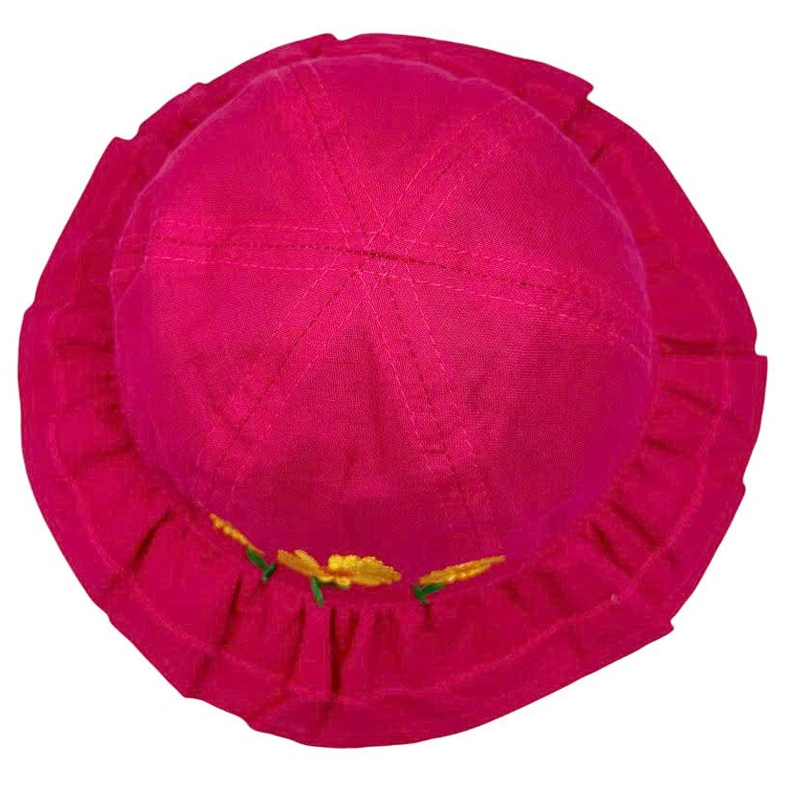 Nón vành cho bé Duy Ngọc vành nhún hoa hướng dương màu hồng đậm 4