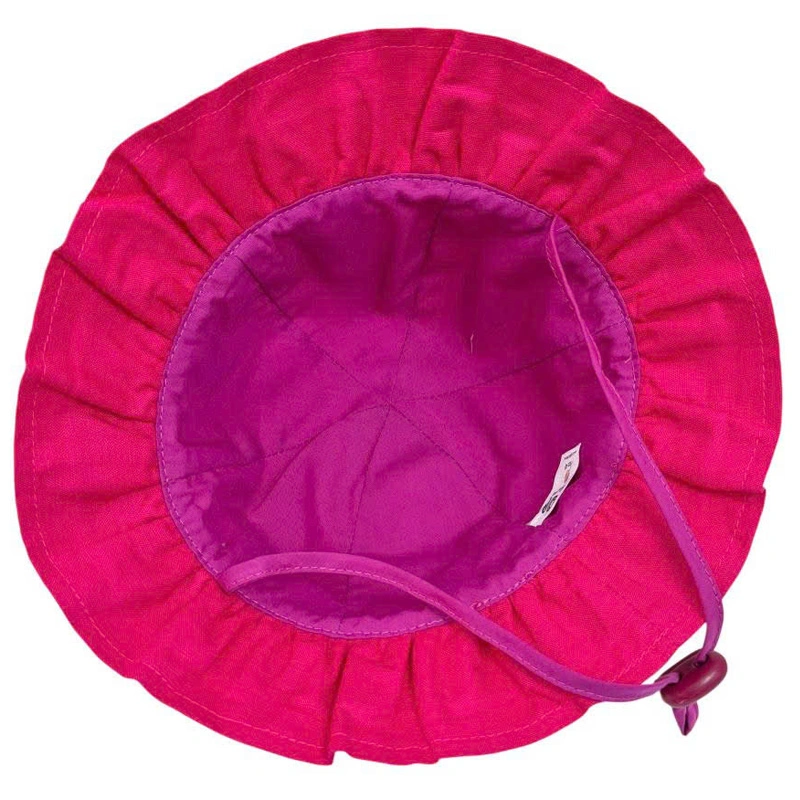 Nón vành cho bé Duy Ngọc vành nhún hoa hướng dương màu hồng đậm 5