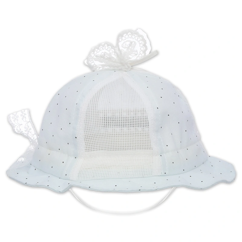 Nón vành cho bé TOP KIDS chấm bi màu xanh dương 4